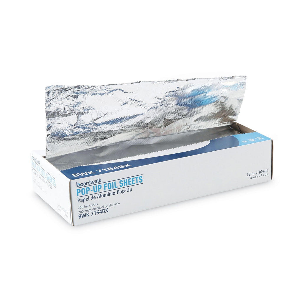 Boardwalk Heavy-Duty Aluminum Foil Pop-Up Sheets, 12 x 10.75, 200/Box, 12 Boxes/Carton