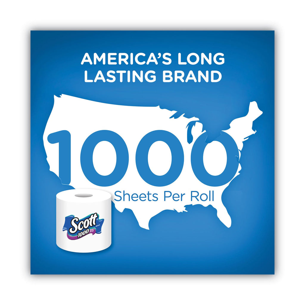 Scott Standard Roll Bathroom Tissue, Septic Safe, 1-Ply, White, 1,000 Sheets/Roll, 20/Pack, 2 Packs/Carton