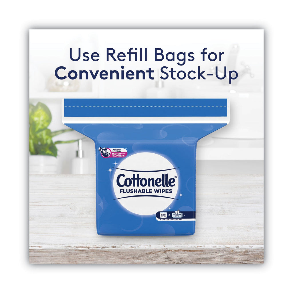 Cottonelle Fresh Care Flushable Cleansing Cloths, 5 x 7.25, White, 168/Pack, 8 Packs/Carton