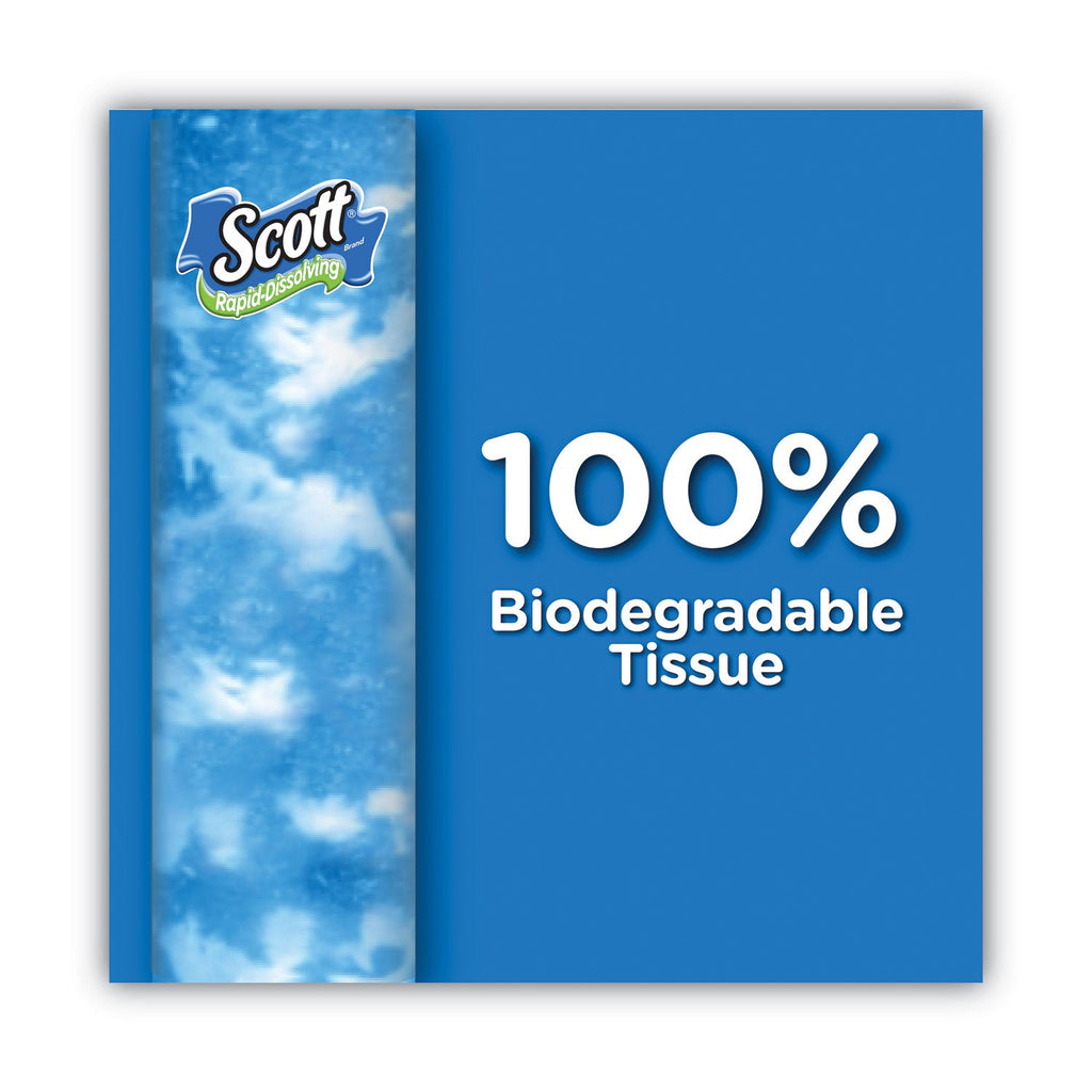 Scott Rapid-Dissolving Toilet Paper, Bath Tissue, Septic Safe, 1-Ply, White, 231 Sheets/Roll, 4/Rolls/Pack, 12 Packs/Carton