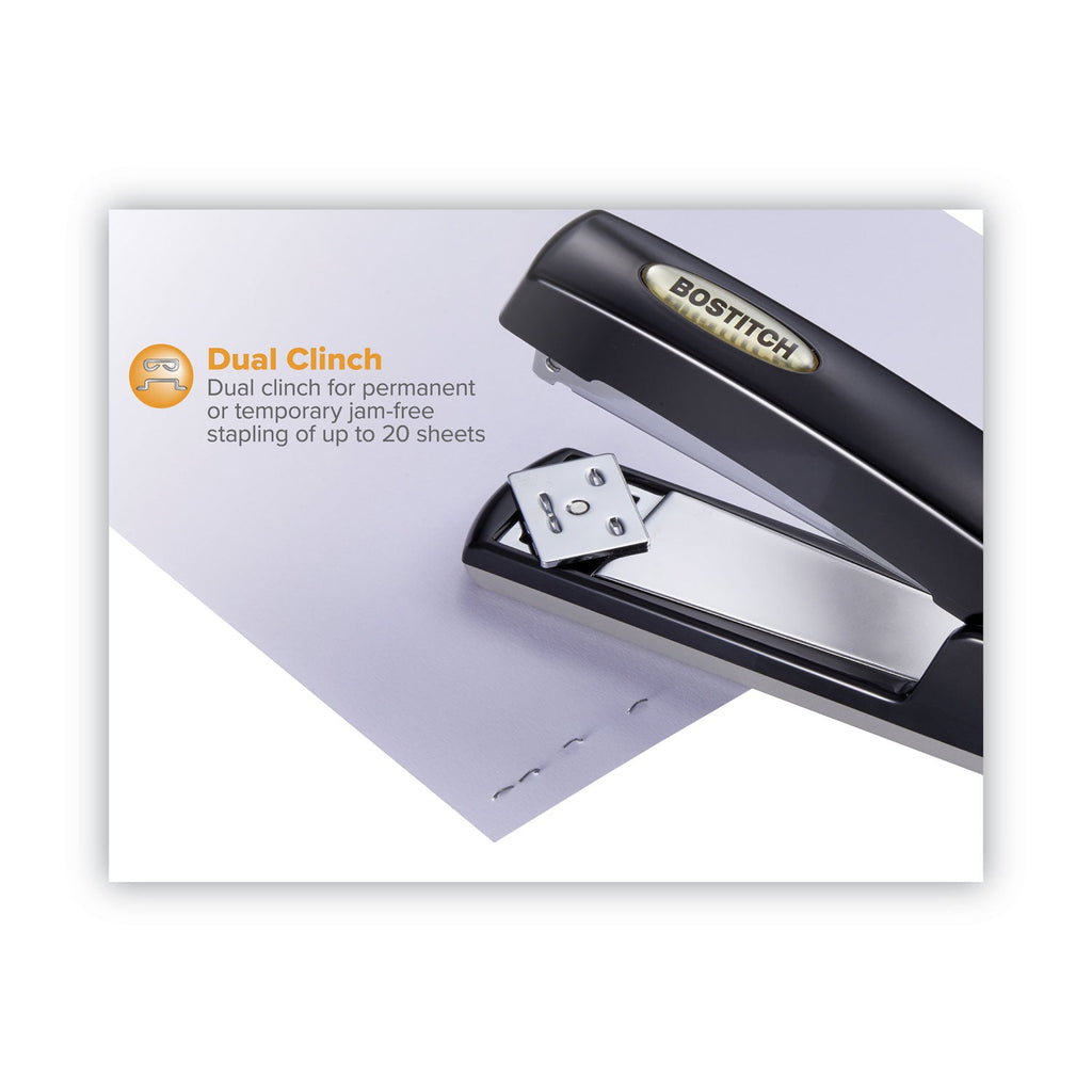 Bostitch Professional Antimicrobial Executive Stapler, 20-Sheet Capacity, Black