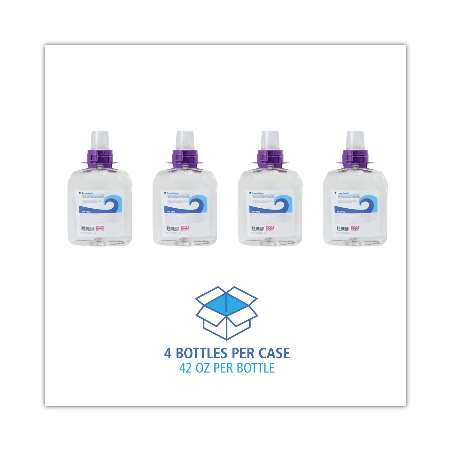 Boardwalk Green Certified Foam Soap, Fragrance Free, 1,250 mL Refill, 4/Carton