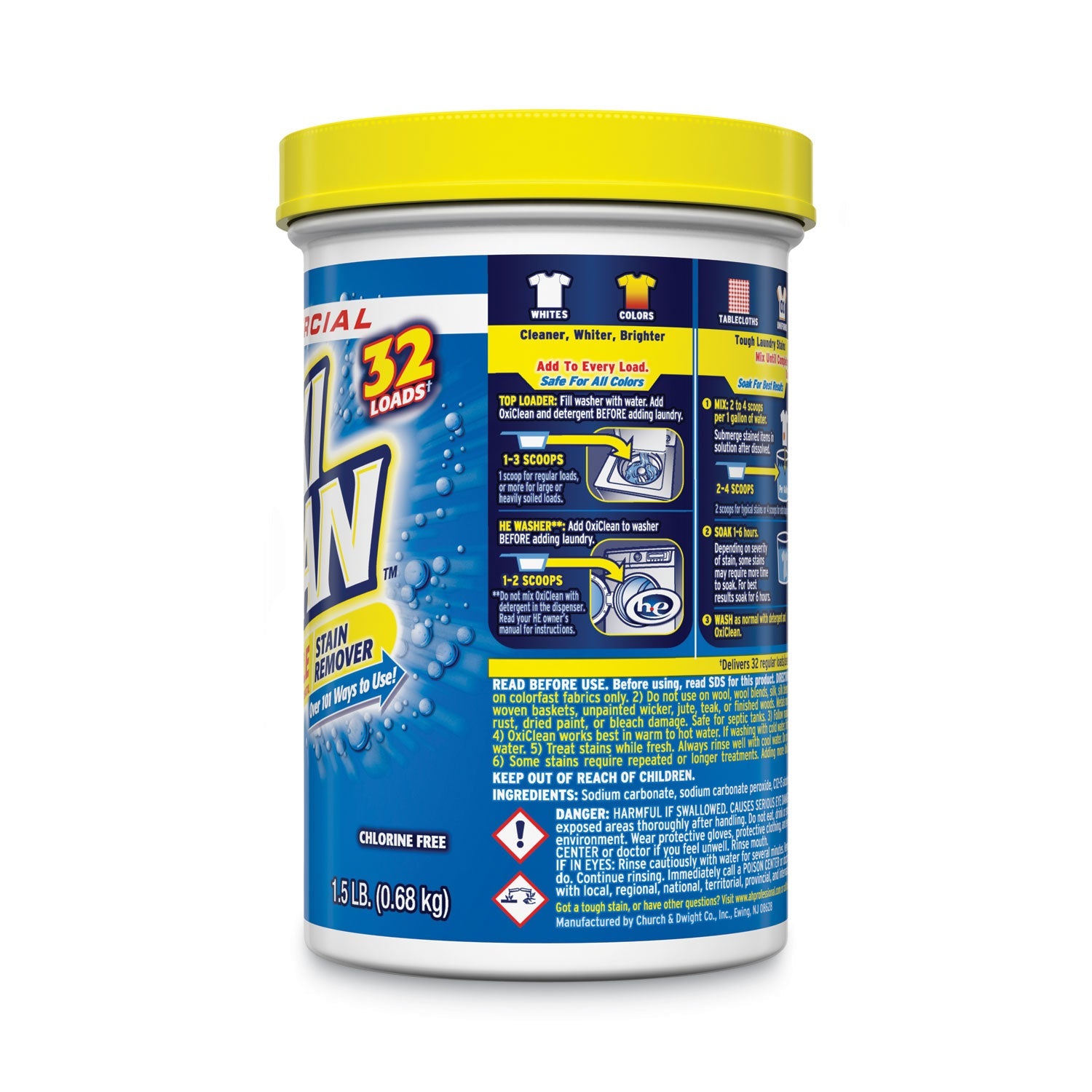 OxiClean Versatile Stain Remover, Unscented, 1.5 lb Box, 12/Carton