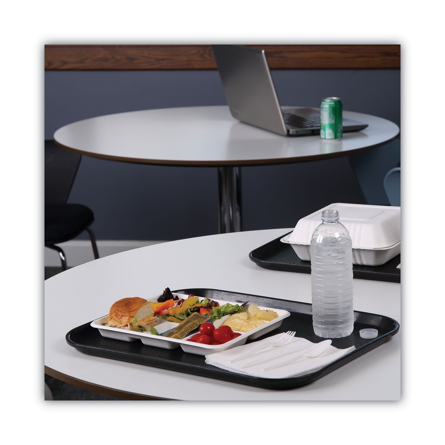 Boardwalk Bagasse Dinnerware, 5-Compartment Tray, 10 x 8, White, 500/Carton