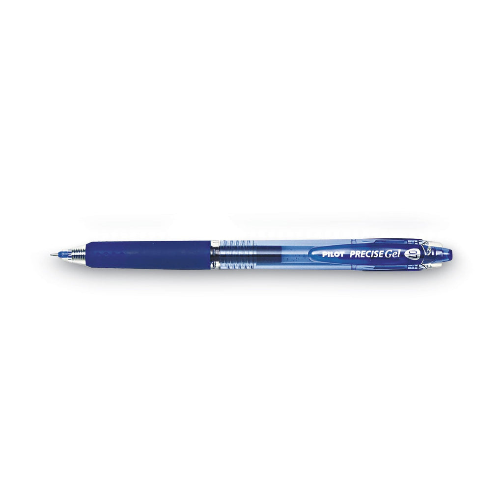 Pilot Precise Gel BeGreen Gel Pen, Retractable, Fine 0.7 mm, Blue Ink, Blue Barrel, Dozen
