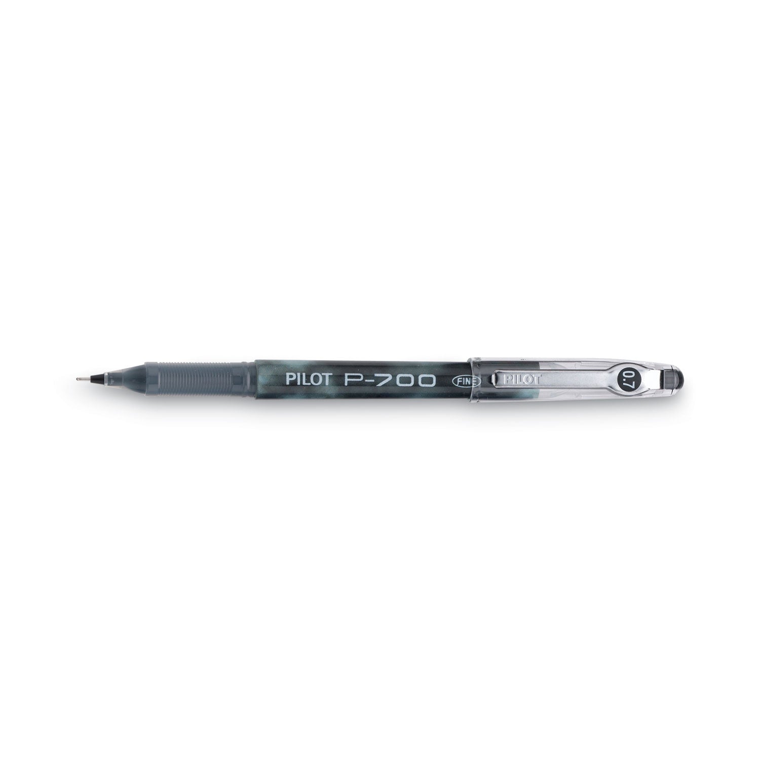 Pilot Precise P-700 Gel Pen, Stick, Fine 0.7 mm, Black Ink, Black Barrel, Dozen