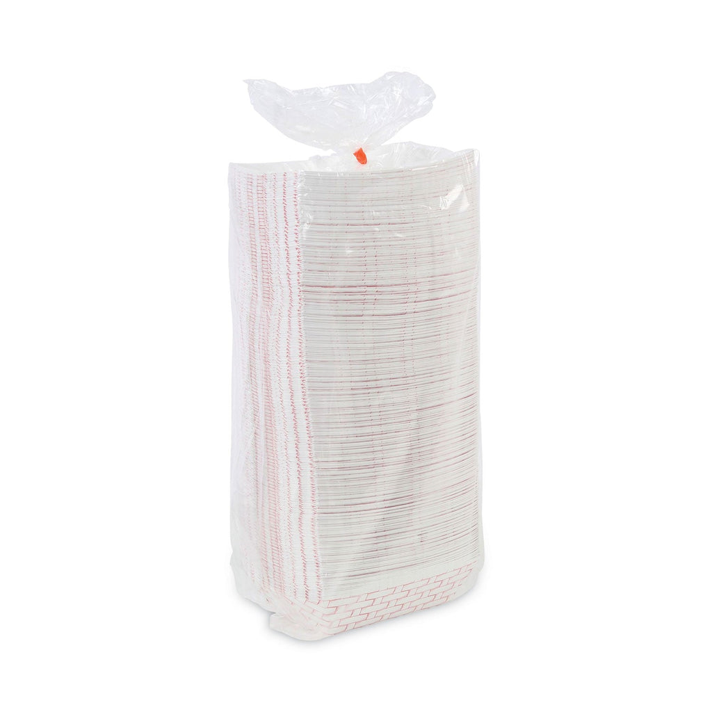 Boardwalk Paper Food Baskets, 3 lb Capacity, Red/White, 500/Carton