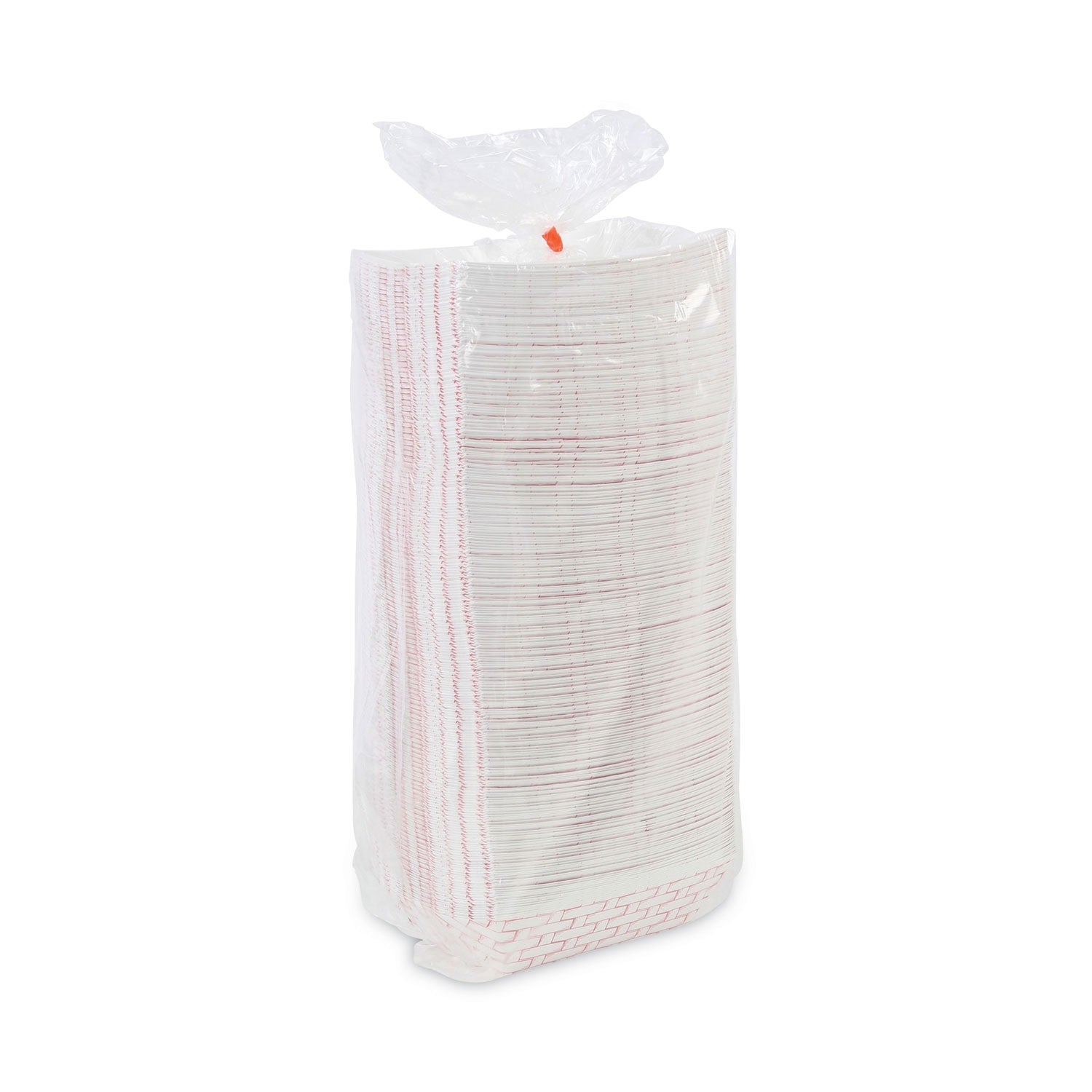Boardwalk Paper Food Baskets, 3 lb Capacity, Red/White, 500/Carton