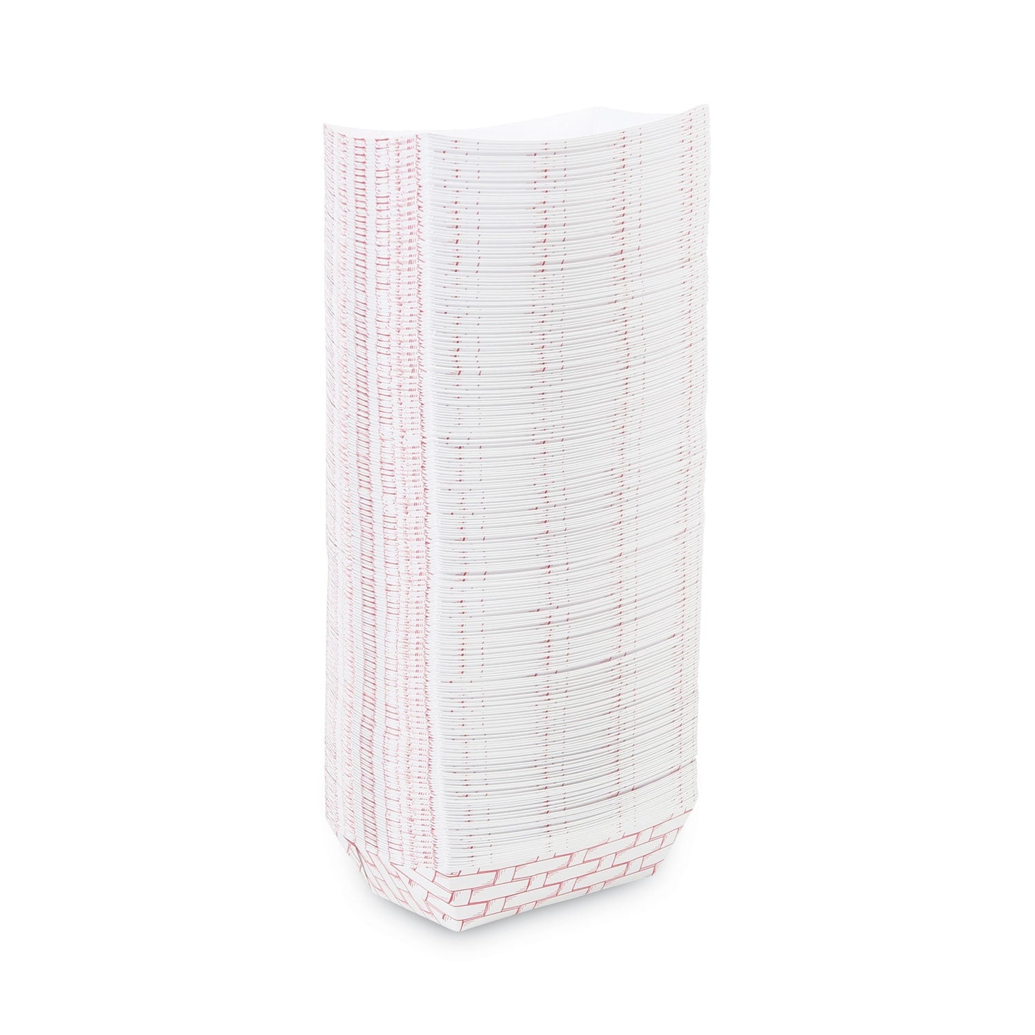 Boardwalk Paper Food Baskets, 2 lb Capacity, Red/White, 1,000/Carton