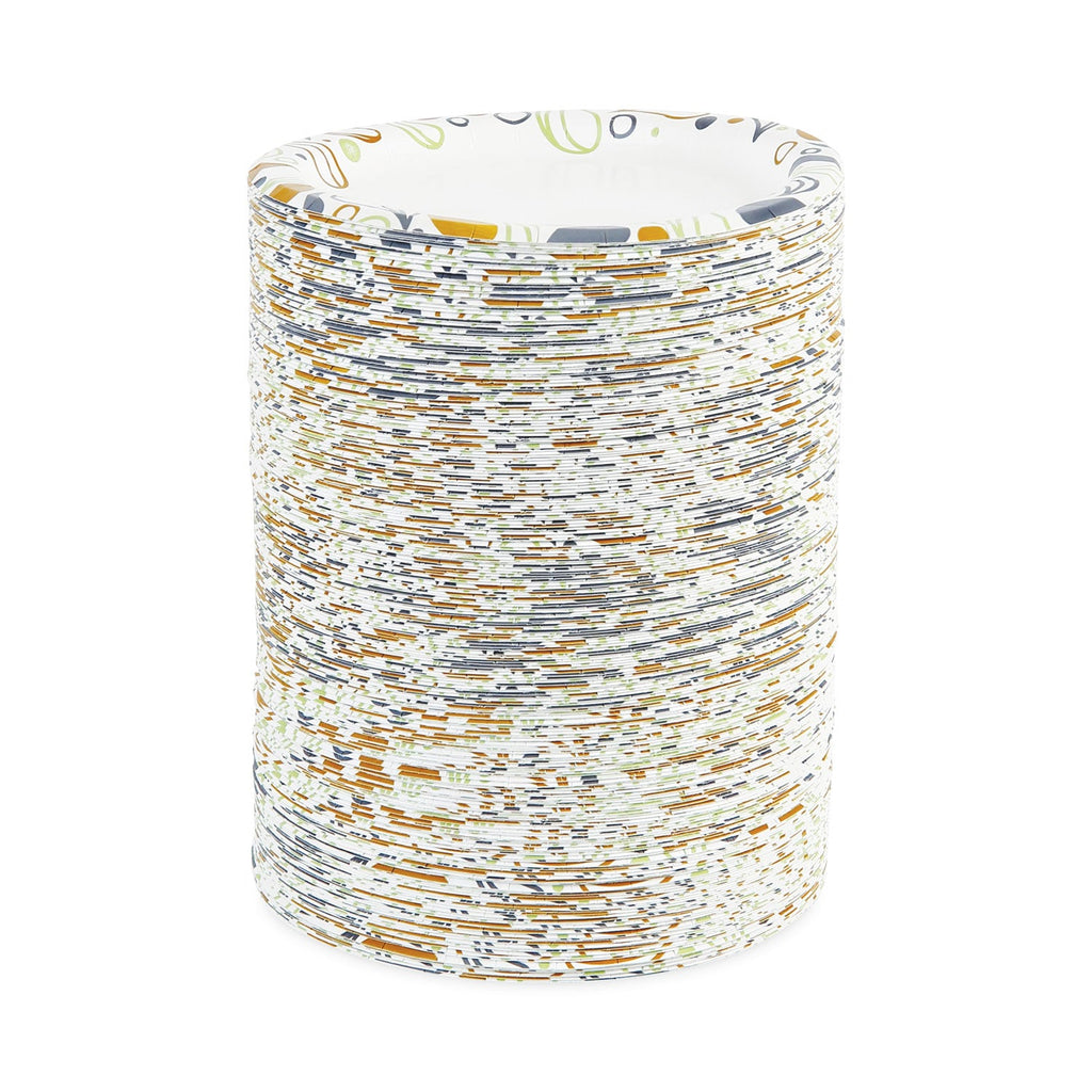 Boardwalk Deerfield Printed Paper Plates, 6" Dia, Coated/Soak Proof, Multicolor, 250/Pack, 4 Packs/Carton