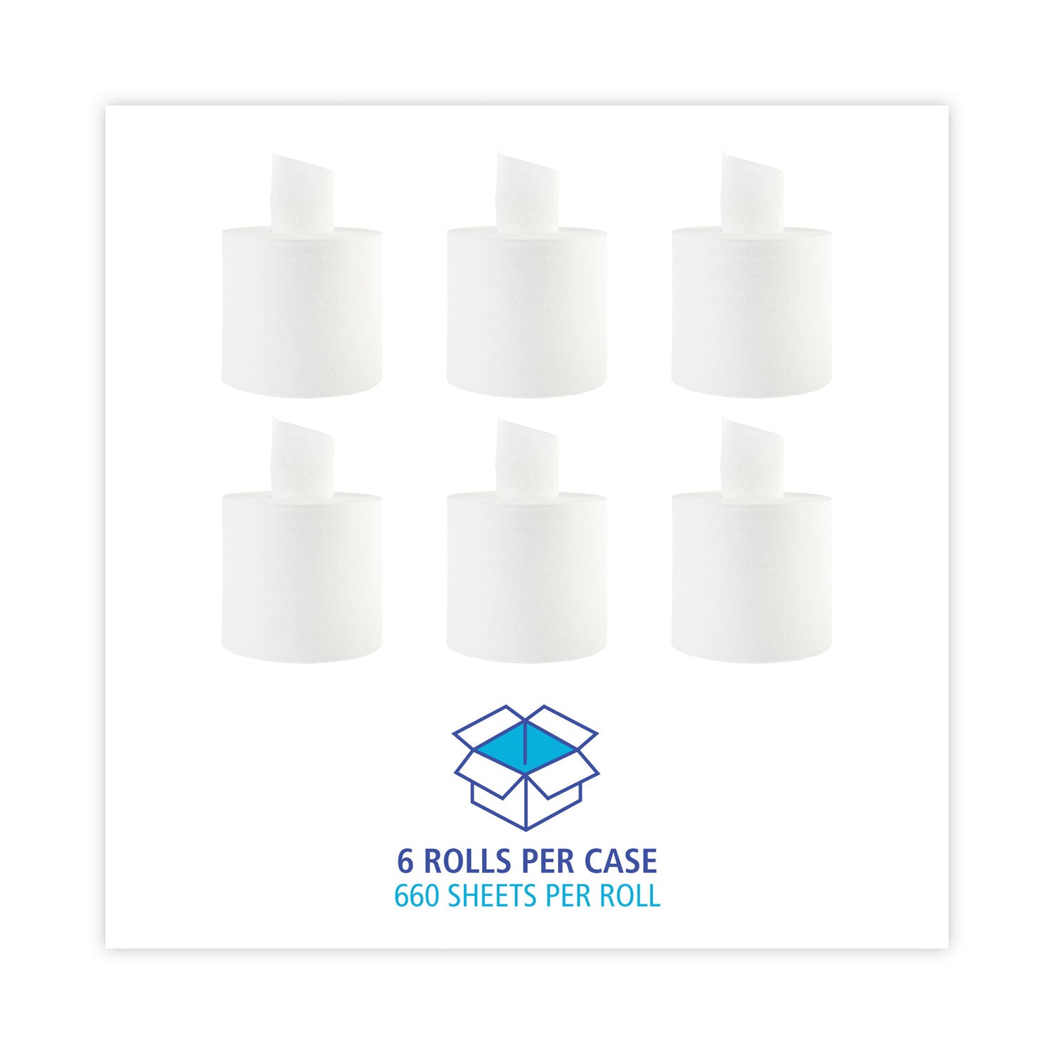 Boardwalk Center-Pull Hand Towels, 2-Ply, Perforated, 7.87 x 10, White, 660/Roll, 6 Rolls/Carton