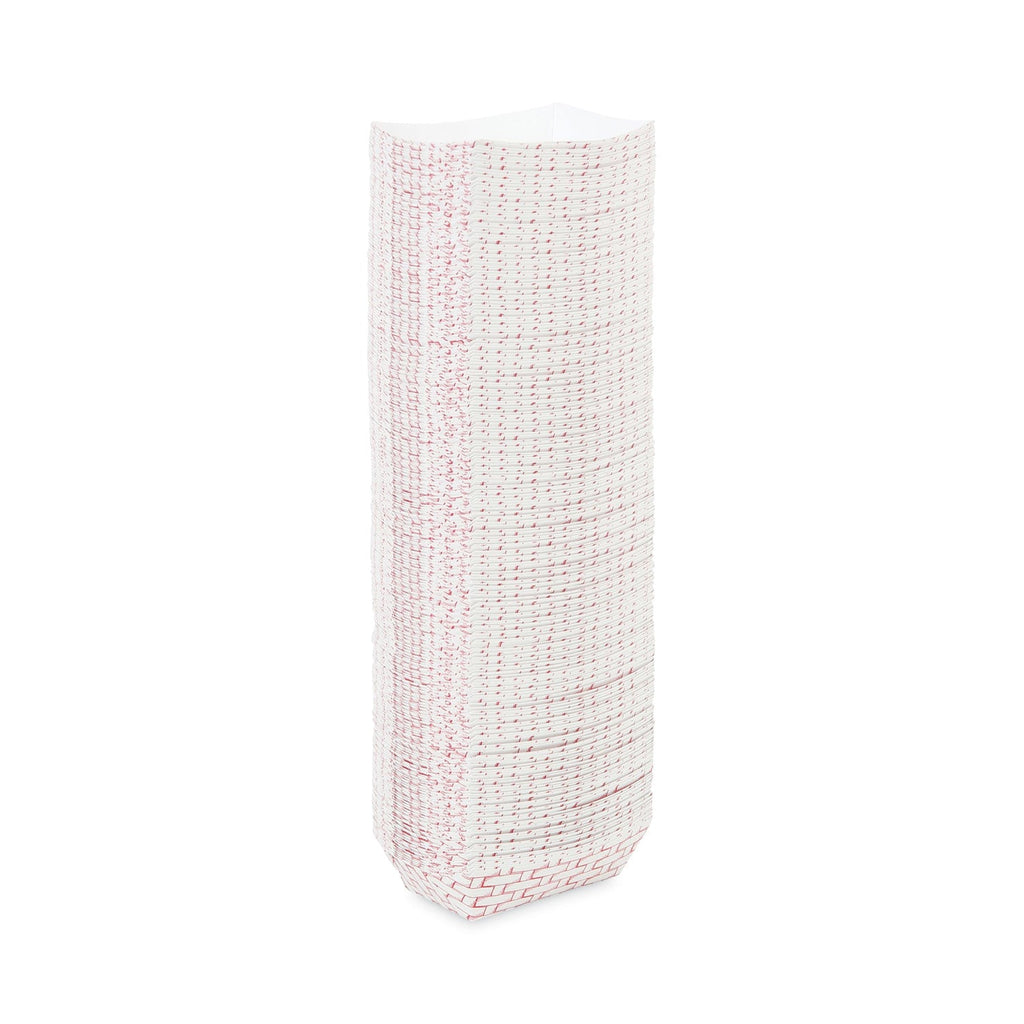 Boardwalk Paper Food Baskets, 0.25 lb Capacity, 2.69 x 1.05 x 4, Red/White, 1,000/Carton