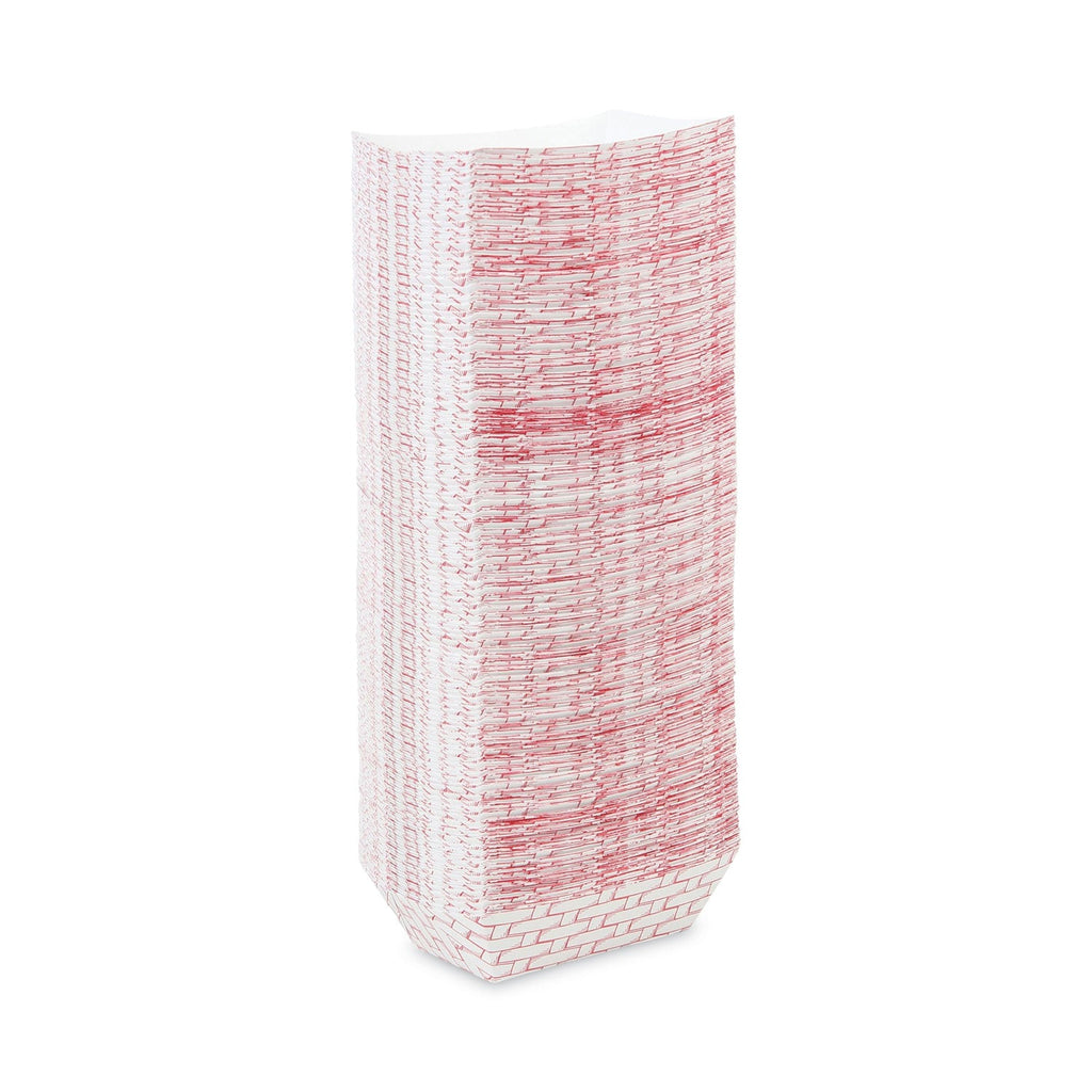 Boardwalk Paper Food Baskets, 1 lb Capacity, Red/White, 1,000/Carton