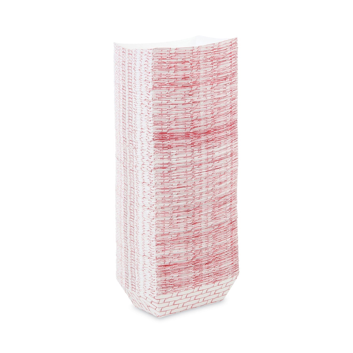 Boardwalk Paper Food Baskets, 1 lb Capacity, Red/White, 1,000/Carton