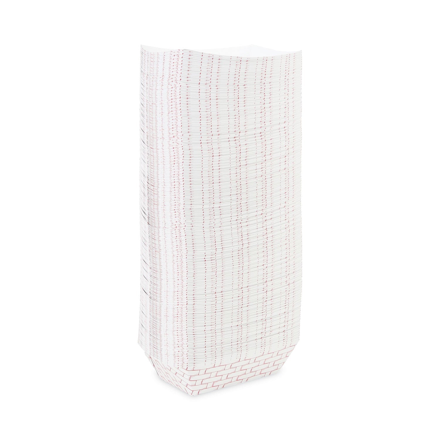 Boardwalk Paper Food Baskets, 3 lb Capacity, Red/White, 500/Carton