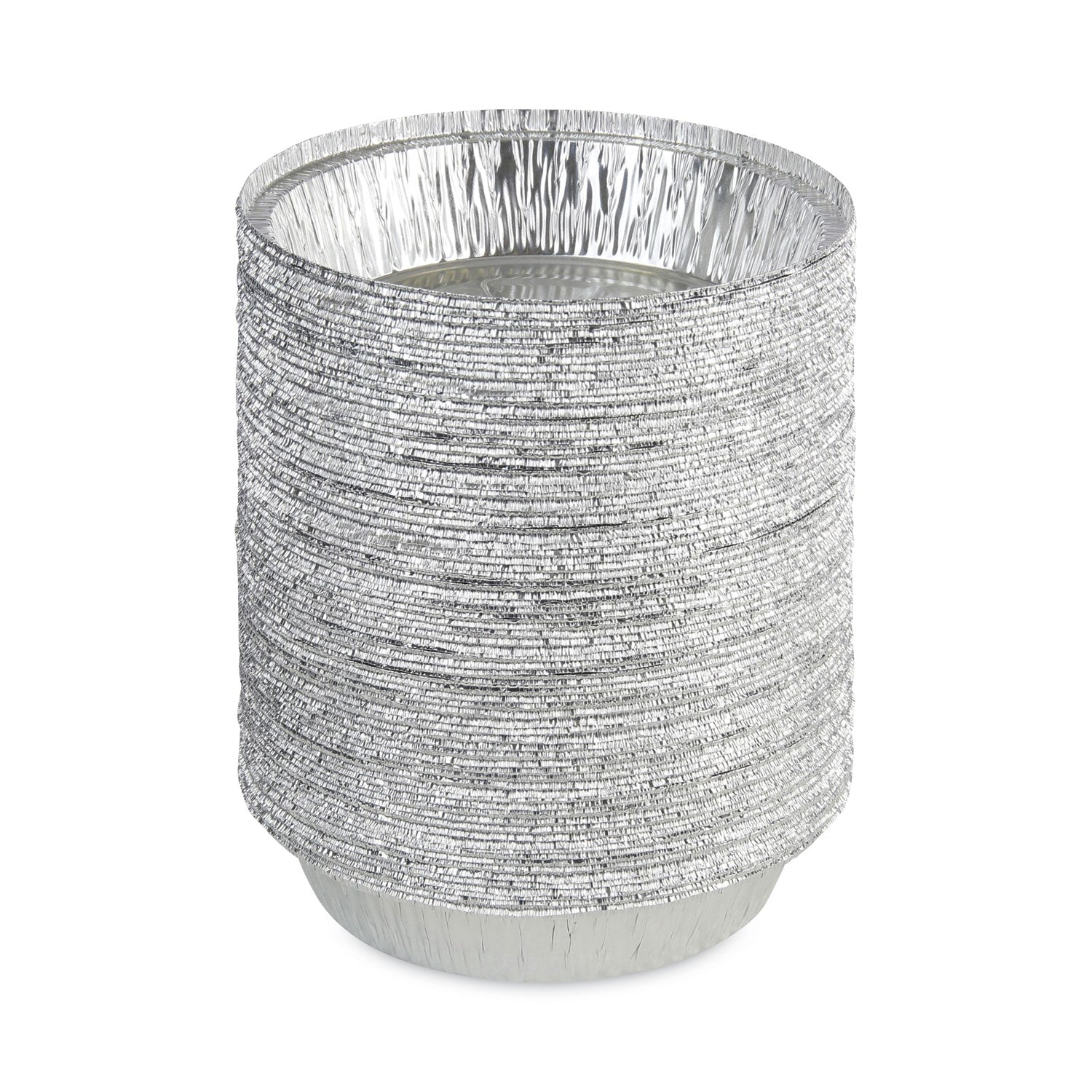 Boardwalk Round Aluminum To-Go Containers, 24 oz, 7" Diameter x 1.47"h, Silver, 500/Carton