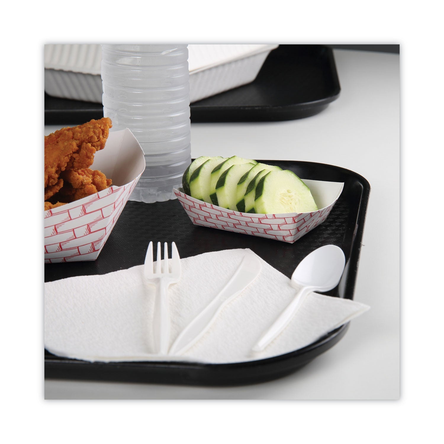 Boardwalk Paper Food Baskets, 0.25 lb Capacity, 2.69 x 1.05 x 4, Red/White, 1,000/Carton