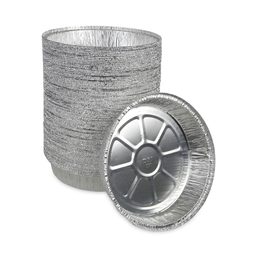 Boardwalk Round Aluminum To-Go Containers, 48 oz, 9" Diameter x 1.66"h, Silver, 500/Carton