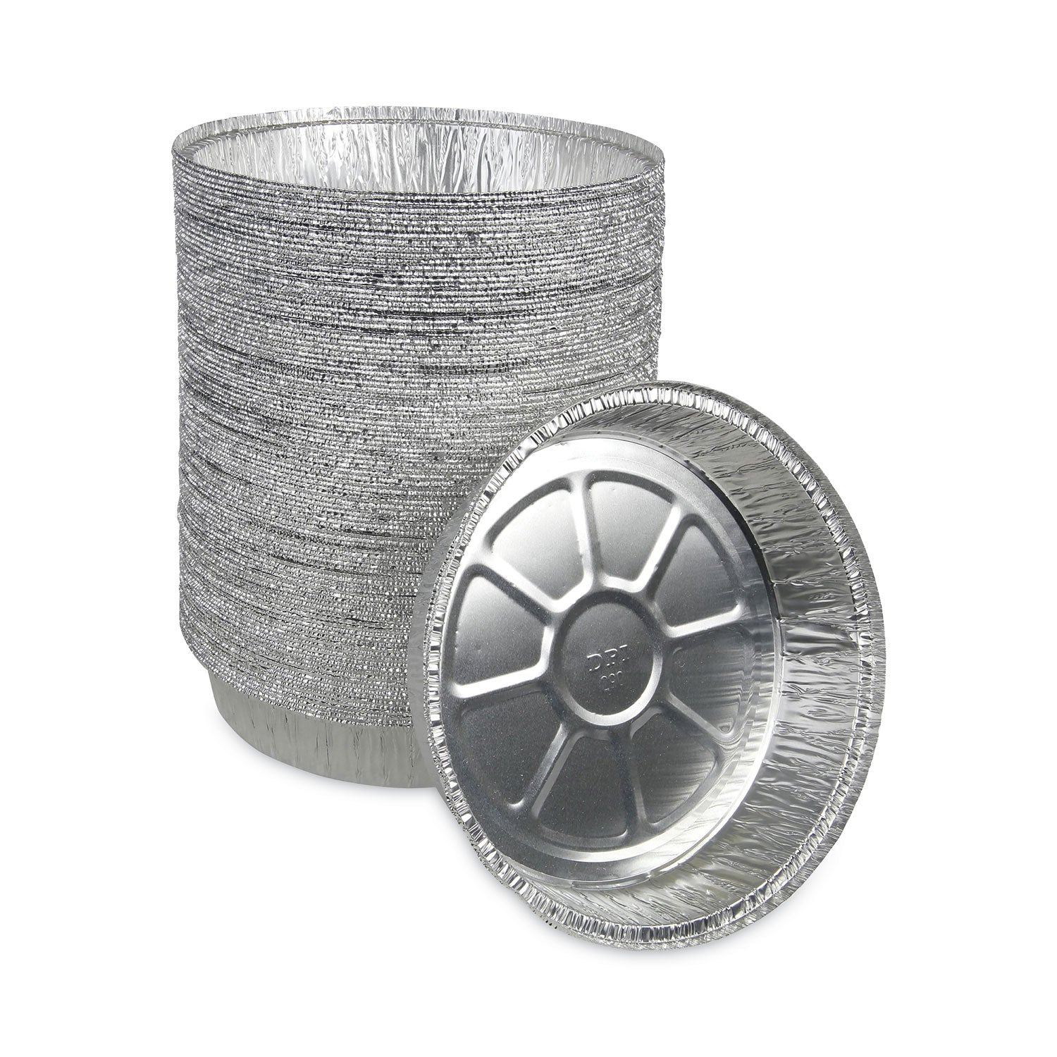 Boardwalk Round Aluminum To-Go Containers, 48 oz, 9" Diameter x 1.66"h, Silver, 500/Carton