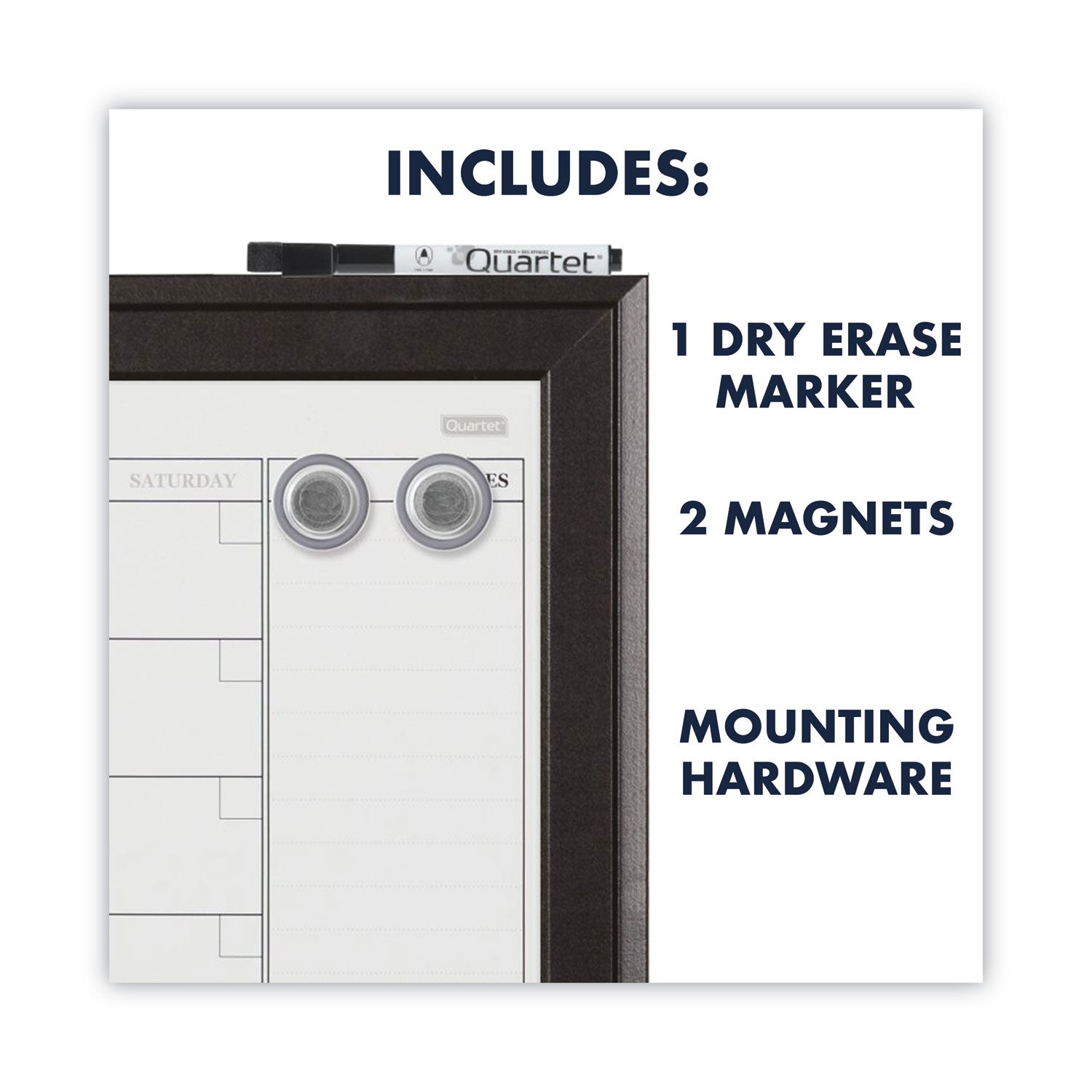 Quartet Home Decor Magnetic Combo Dry Erase with Cork Board on Bottom, 23 x 17, Espresso Wood Frame