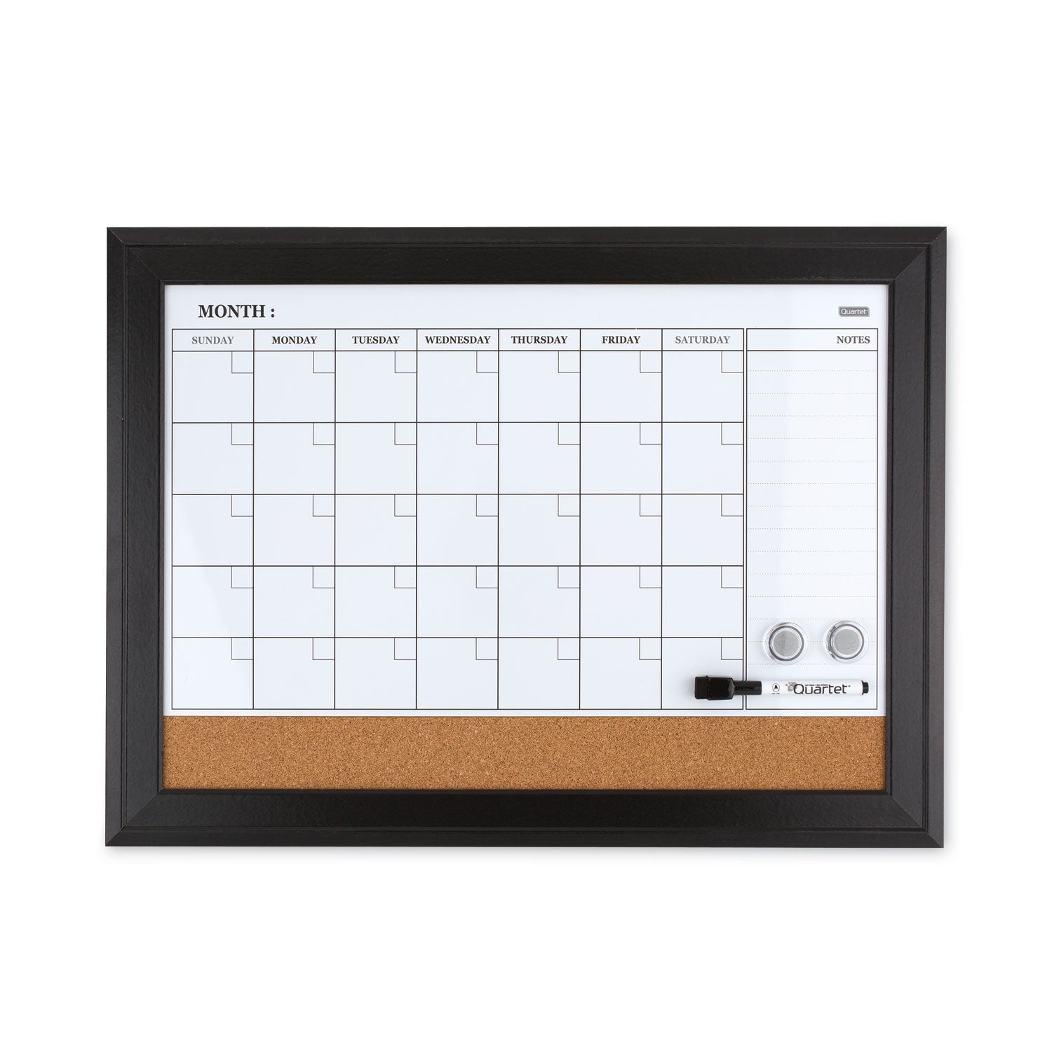 Quartet Home Decor Magnetic Combo Dry Erase with Cork Board on Bottom, 23 x 17, Espresso Wood Frame