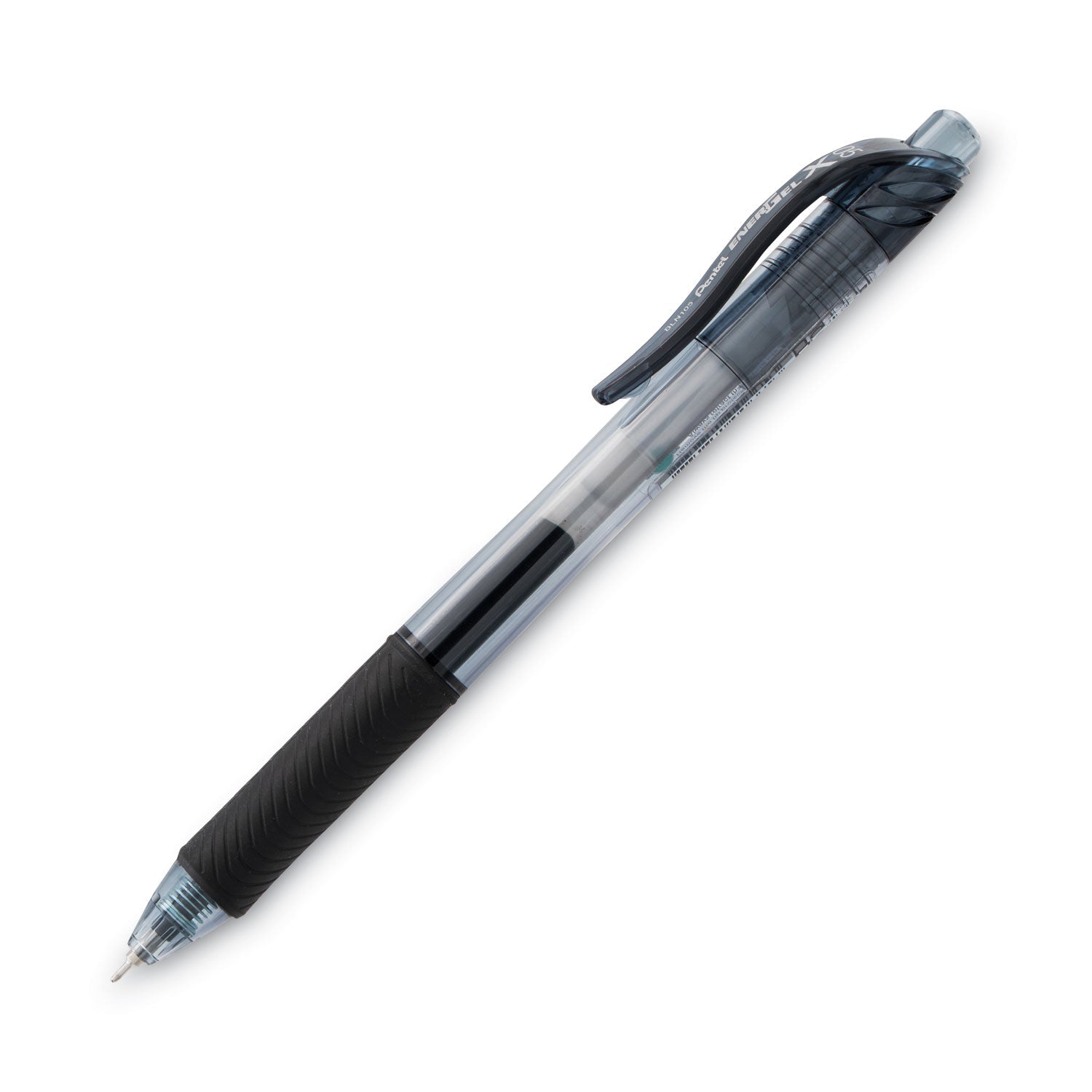 Pentel EnerGel-X Gel Pen, Retractable, Fine 0.5 mm Needle Tip, Black Ink, Black Barrel, Dozen