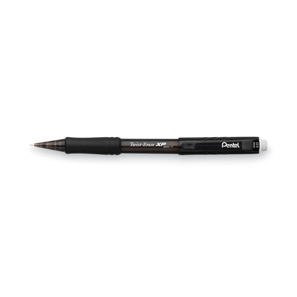 Pentel Twist-Erase EXPRESS Mechanical Pencil, 0.5 mm, HB (#2.5), Black Lead, Black Barrel, Dozen