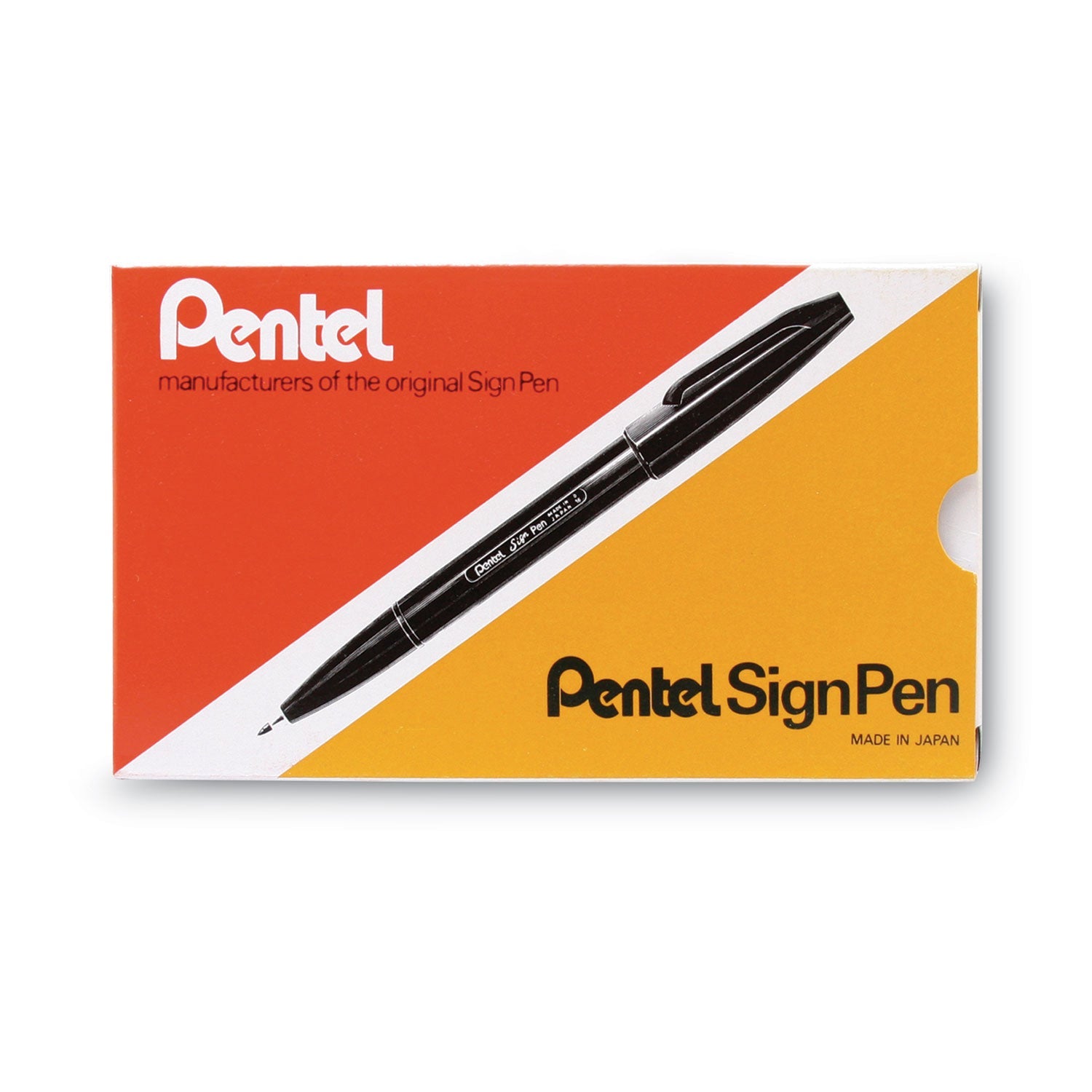 Pentel Arts Sign Pen Fine Point Color Marker, Extra-Fine Bullet Tip, Blue, Dozen