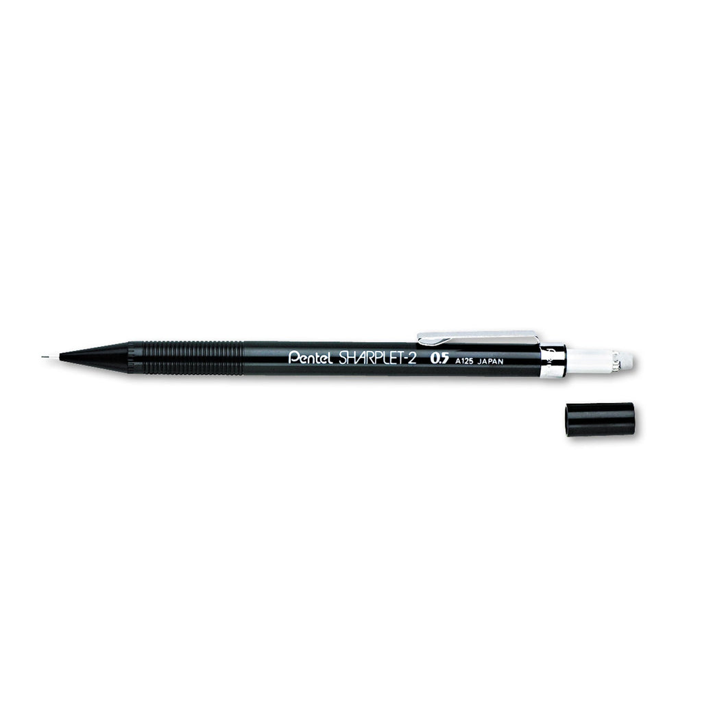 Pentel Sharplet-2 Mechanical Pencil, 0.5 mm, HB (#2.5), Black Lead, Black Barrel