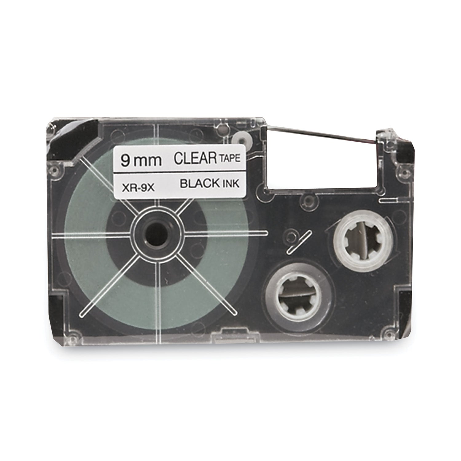 Casio Tape Cassettes for KL Label Makers, 0.37" x 26 ft, Black on Clear, 2/Pack
