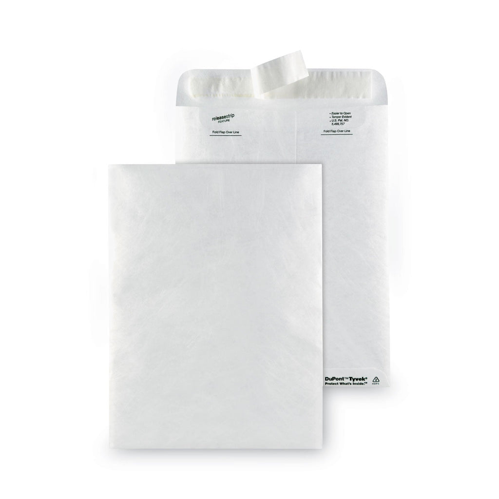 Survivor Lightweight 14 lb Tyvek Catalog Mailers, #10 1/2, Square Flap, Redi-Strip Adhesive Closure, 9 x 12, White, 50/Box