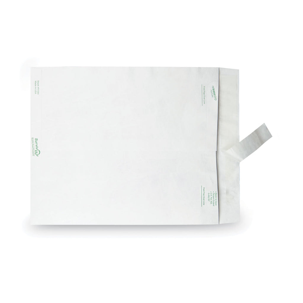 Survivor Lightweight 14 lb Tyvek Catalog Mailers, #13 1/2, Square Flap, Redi-Strip Adhesive Closure, 10 x 13, White, 50/Box