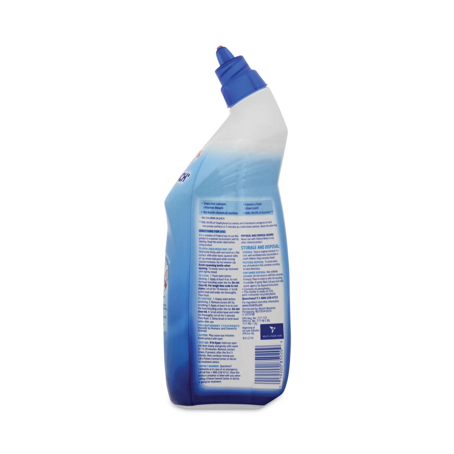 LYSOL Toilet Bowl Cleaner with Hydrogen Peroxide, Ocean Fresh, 24 oz Angle Neck Bottle, 2/Pack, 4 Packs/Carton