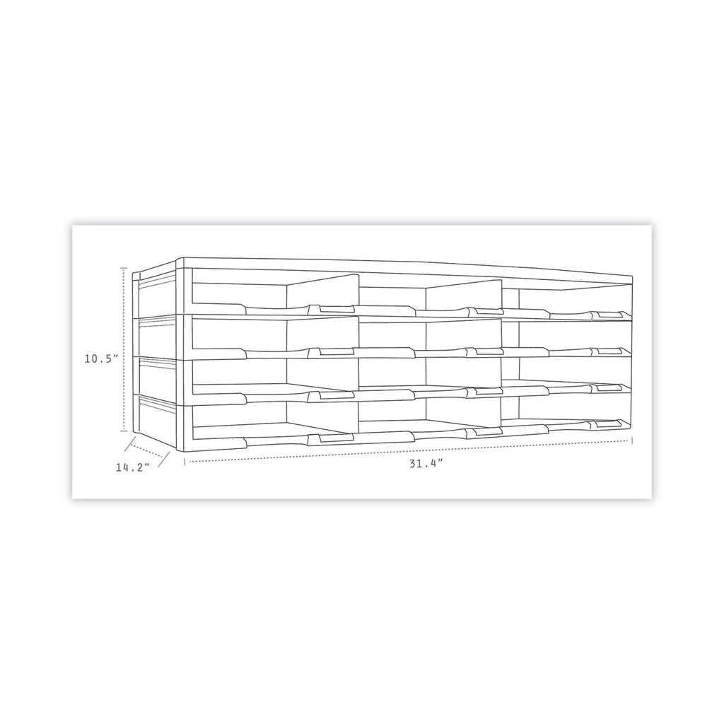 Storex Literature Organizer, 12 Compartments, 10.63 x 13.3 x 31.4, Black