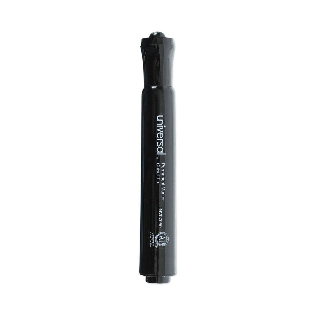 Universal Chisel Tip Permanent Marker Value Pack, Broad Chisel Tip, Black, 36/Pack
