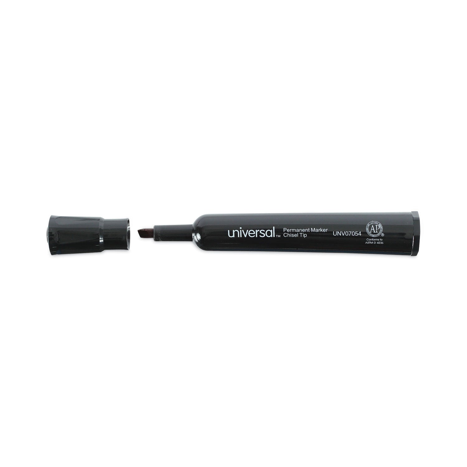 Universal Chisel Tip Permanent Marker Value Pack, Broad Chisel Tip, Black, 60/Pack