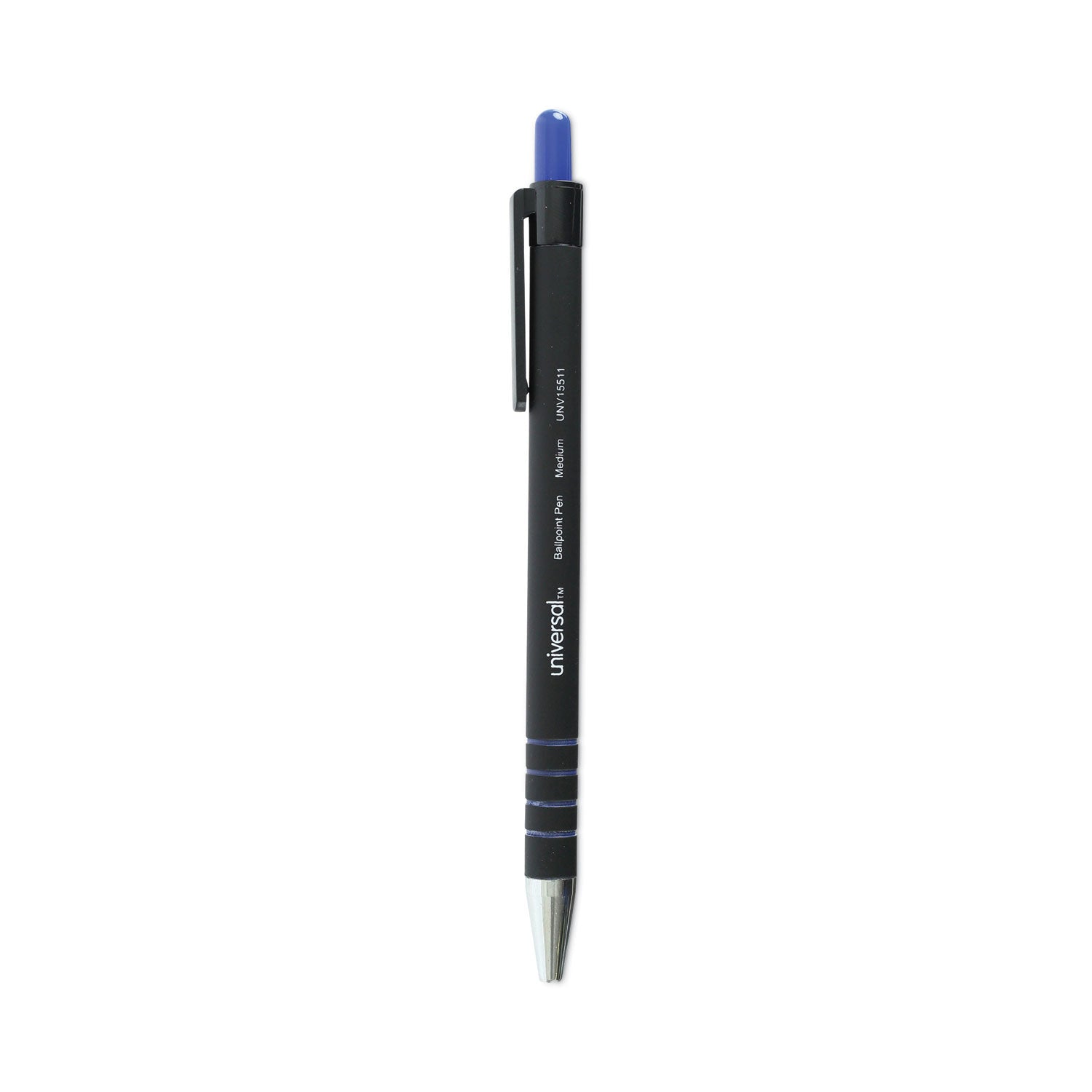 Universal Ballpoint Pen, Retractable, Medium 1 mm, Blue Ink, Blue Barrel, Dozen