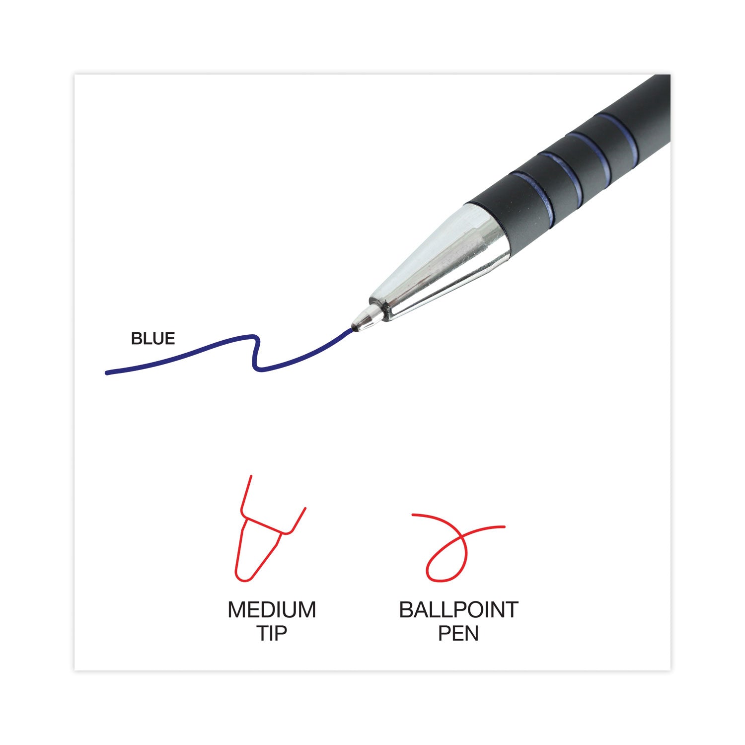 Universal Ballpoint Pen, Retractable, Medium 1 mm, Blue Ink, Blue Barrel, Dozen