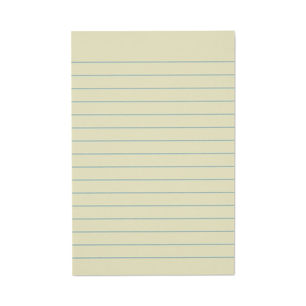 Universal Recycled Self-Stick Note Pads, Note Ruled, 4" x 6", Yellow, 100 Sheets/Pad, 12 Pads/Pack