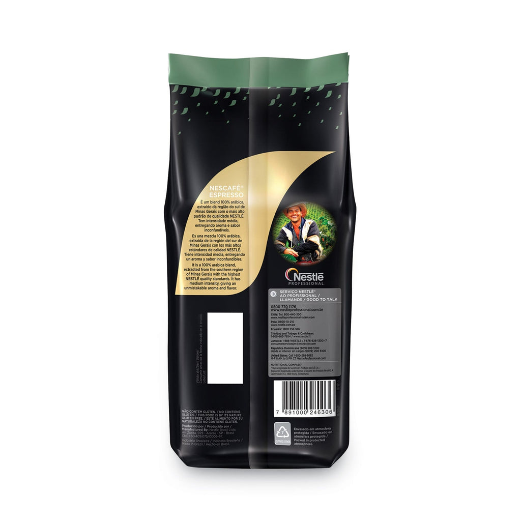 Nescafé Espresso Whole Bean Coffee, Arabica, 2.2 lb Bag, 6/Carton