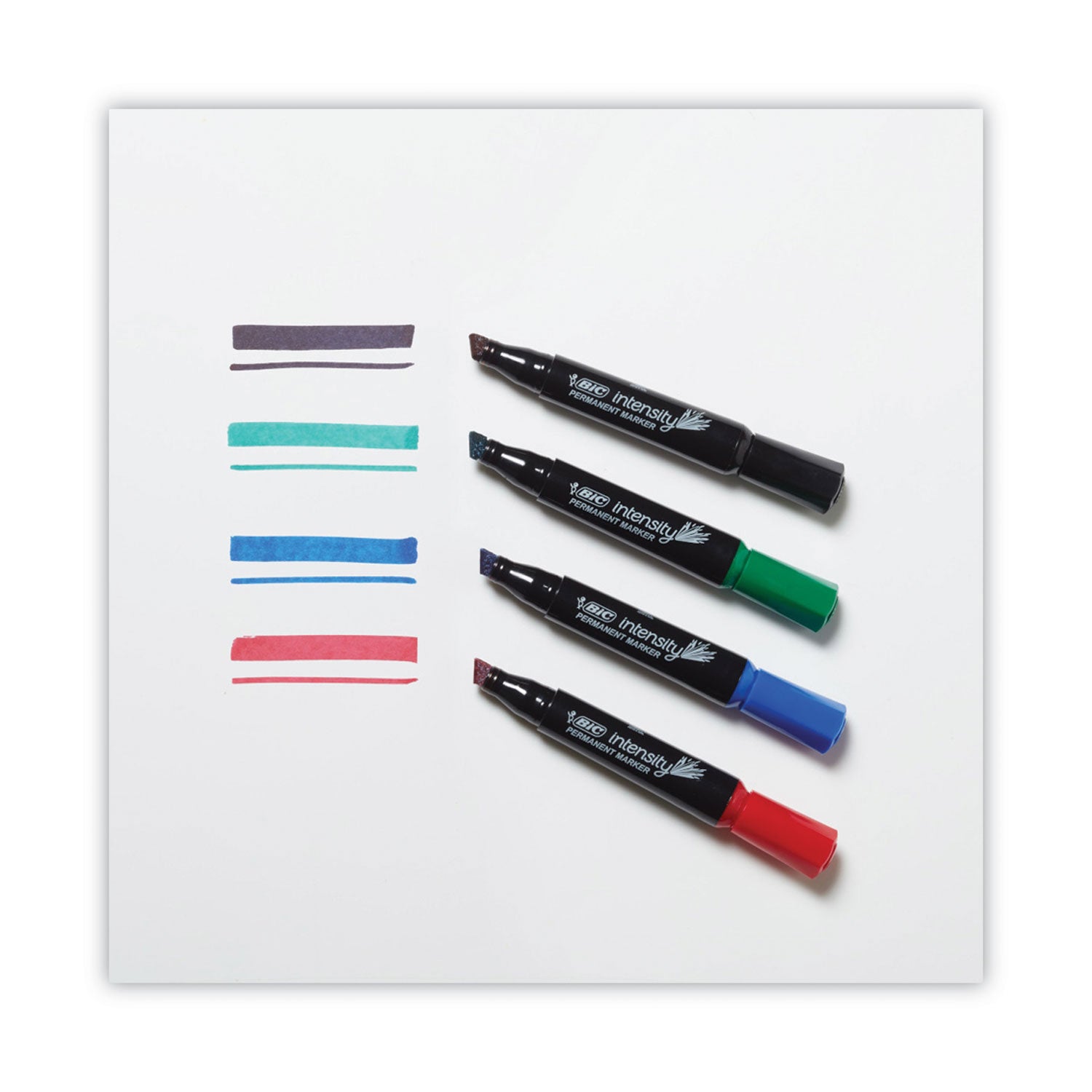 BIC Intensity Chisel Tip Permanent Marker, Broad Chisel Tip, Assorted Colors, Dozen