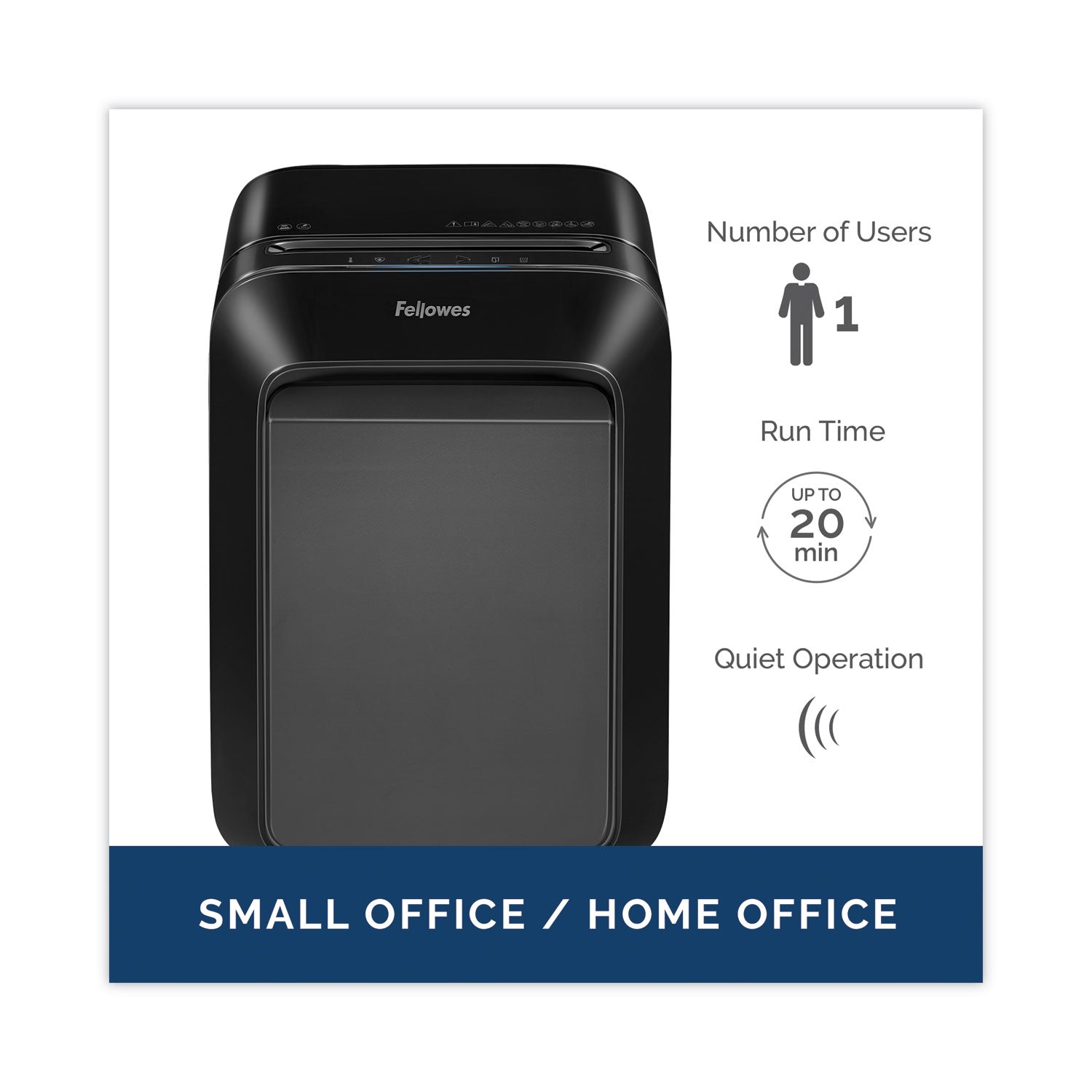 Fellowes Powershred LX180 Cross-Cut Shredder, 16 Manual Sheet Capacity