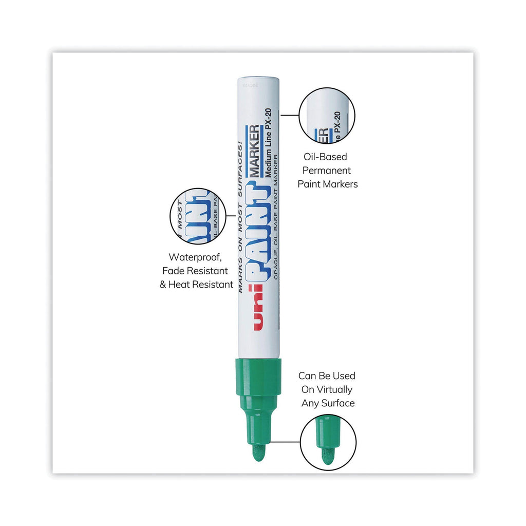 uni Permanent Marker, Medium Bullet Tip, Green
