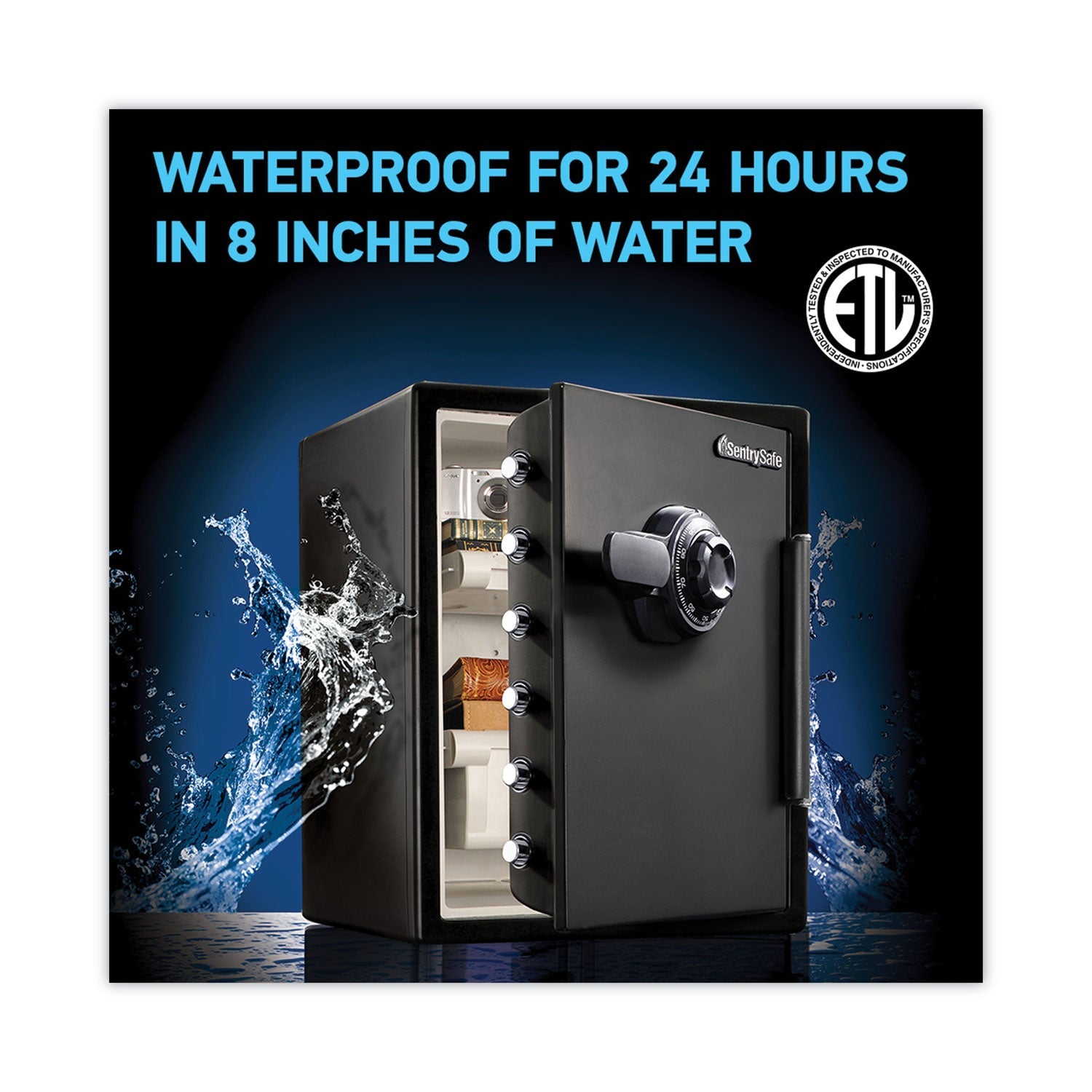 Sentry Fire-Safe with Combination Access, 2 cu ft, 18.6w x 19.3d x 23.8h, Black