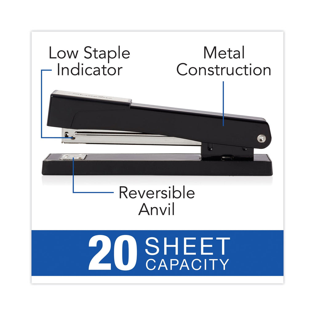 Swingline Light-Duty Full Strip Standard Stapler, 20-Sheet Capacity, Black