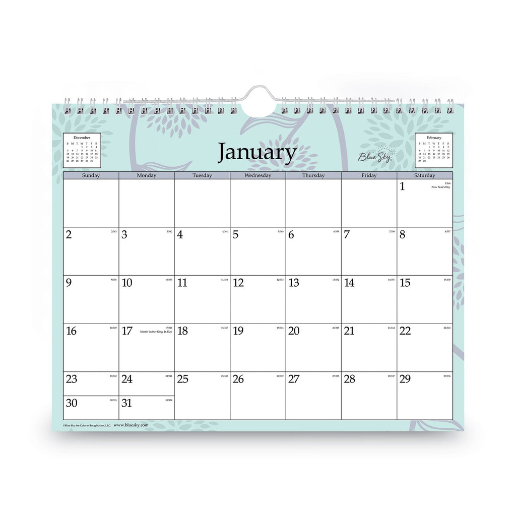 Blue Sky Rue Du Flore Wall Calendar, Rue du Flore Artwork, 11 x 8.75, White/Jade/Lavender Sheets, 12-Month (Jan to Dec): 2023