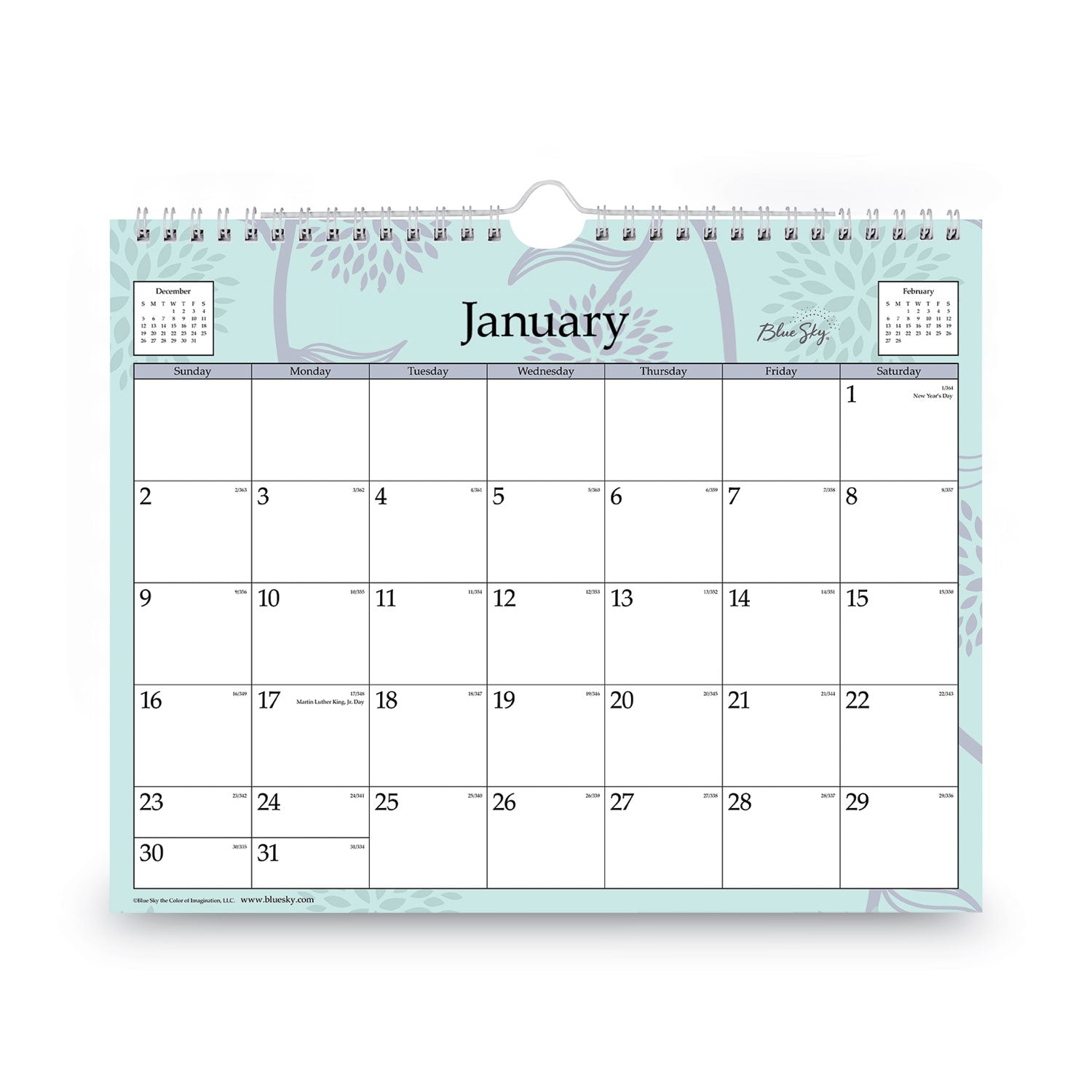 Blue Sky Rue Du Flore Wall Calendar, Rue du Flore Artwork, 11 x 8.75, White/Jade/Lavender Sheets, 12-Month (Jan to Dec): 2023
