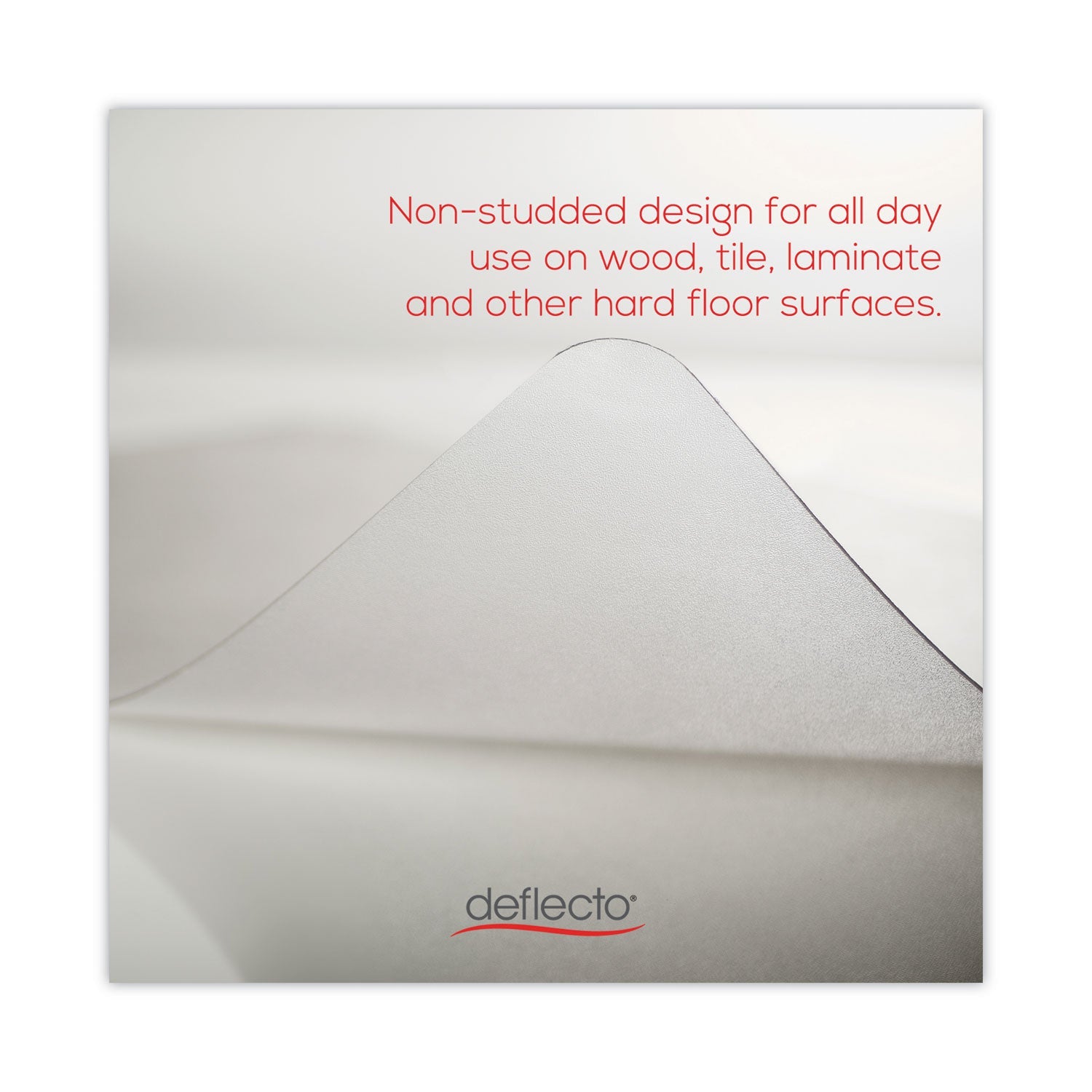 deflecto EconoMat All Day Use Chair Mat for Hard Floors, Lip, 46 x 60, Low Pile, Clear