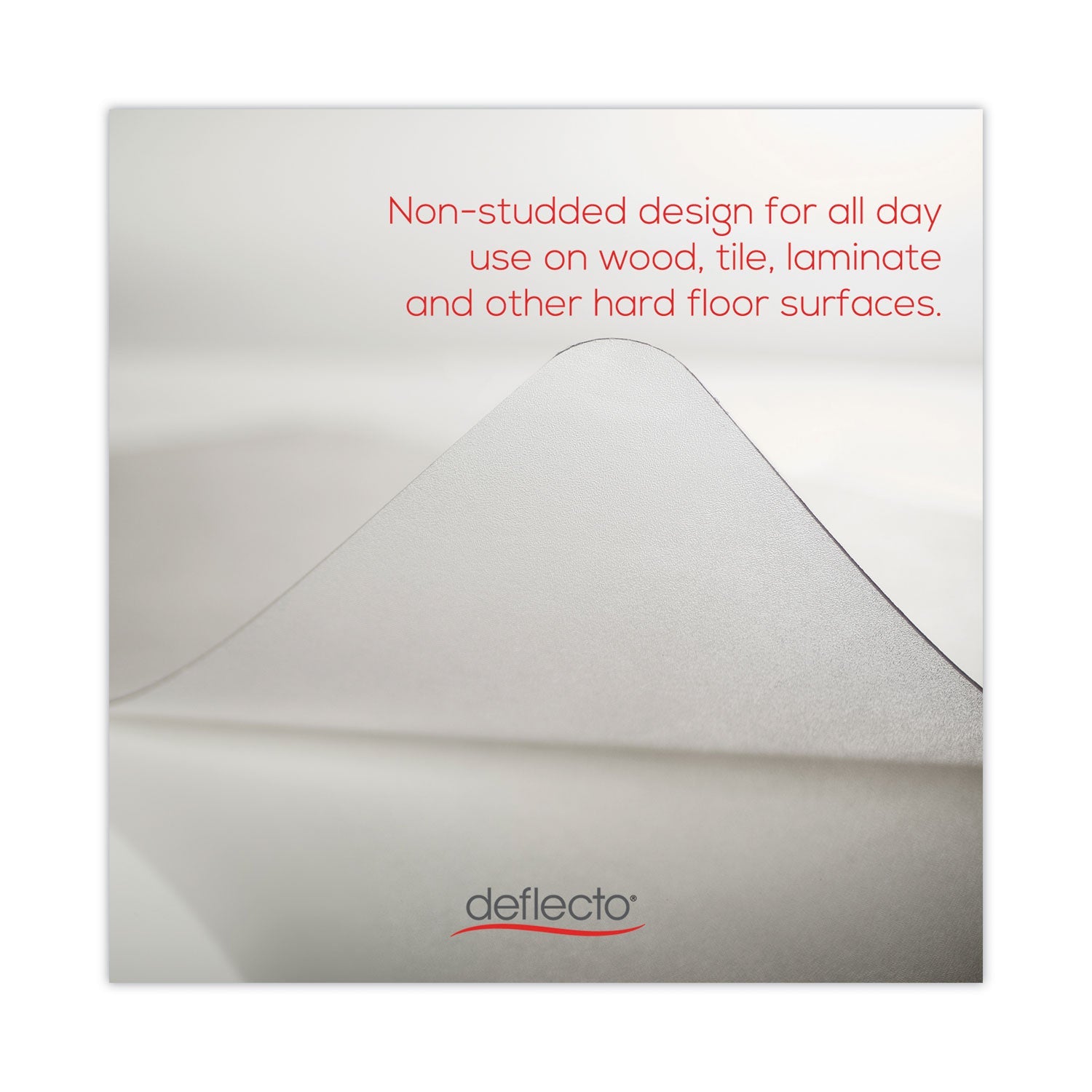 deflecto EconoMat All Day Use Chair Mat for Hard, Lip, 36 x 48, Low Pile, Smooth, Clear