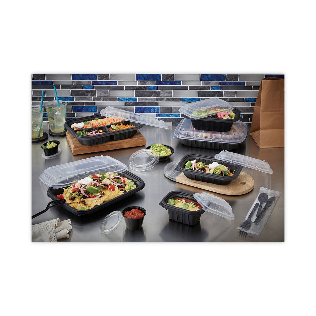 Pactiv Evergreen EarthChoice Entree2Go Takeout Container, 12 oz, 5.65 x 4.25 x 2.57, Black, Plastic, 600/Carton